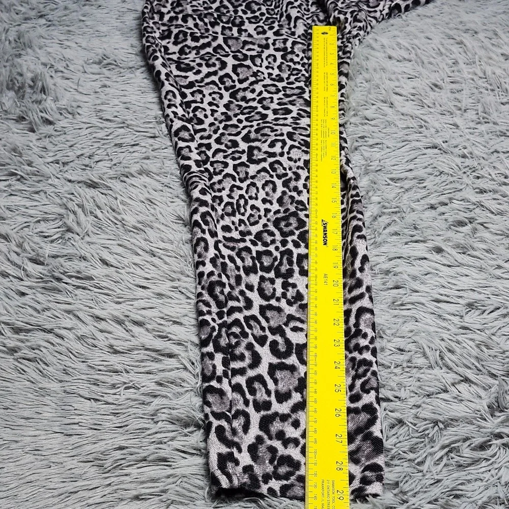 Michael Kors Jegging Legging Pants Large Leopard Print Gray Black Skinny Pull On